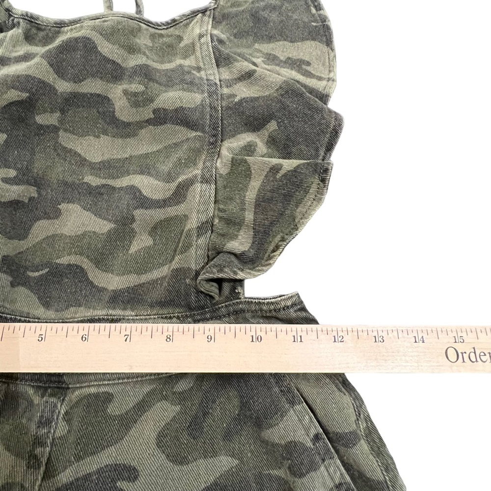 Do+Be Camo Ruffle Romper Open Back Size Small - image 7